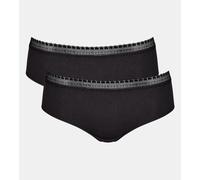 Sloggi Women's GO Ribbed Hipster C2P Briefs, BLACK, XS