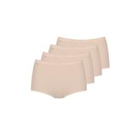 Sloggi Women's Basic+ Maxi Briefs, 95% Cotton, Beige, 4 Pack, Size 7XL