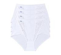Sloggi Women's Chic Maxi Brief 4-Pack (85% Cotton & Lace, 3+1 Free) White or Black Sizes 10-26