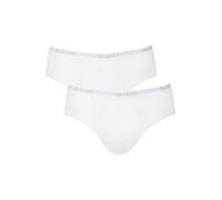 Sloggi Men Basic Midi Plain Boxer Briefs 2P, White, Small (Manufacturer Size: 32)