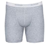 Sloggi Mens Basic Long Boxer Short - Black Combination Grey