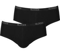 Sloggi Men's Basic Midi 2 Pk Brief Pants in White & Black