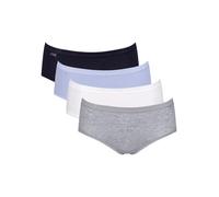 Sloggi Women's Midi Briefs Basic+ – 4 Pack, 95% Cotton – White/Navy/Light Blue/Grey Blue M (12)
