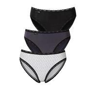 Sloggi Pack of 3 High-Leg Briefs Black/white/grey