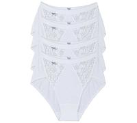 Sloggi Pack of 4 Chic Lace Midi Briefs White