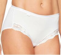 SLOGGI ROMANCE MAXI, SMOOTH, PLAIN BRIEF WITH LACE TRIM ON LEGS, WHITE OR BLACK