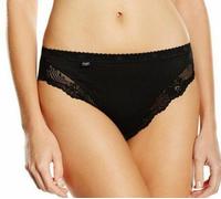 SLOGGI ROMANCE TAI, SMOOTH, PLAIN BRIEF WITH LACE TRIM ON LEGS, WHITE OR BLACK