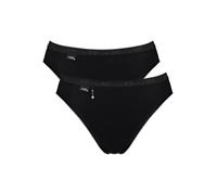 Sloggi Women's Basic+ Pearl Tai 2 Pack Briefs in Black | Size: 18 Sloggi Black 18