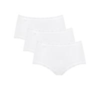 Sloggi Women's 24/7 Cotton Lace Midi 3 Pack Boxer Briefs, White, 22 UK