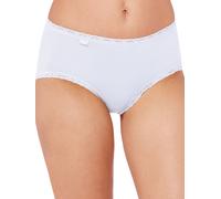 Sloggi Womens 24/7 Cotton Lace Midi Briefs - White - Size Small