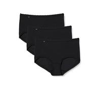 Pack of 3 24/7 Cotton Lace Midi Knickers Black
