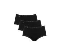 Sloggi Womens 24/7 Cotton Midi 3 Pack Briefs - Black - Size Small