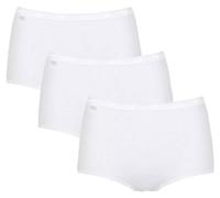 Sloggi Maxi Briefs Basic+ 95% Cotton High-Rise Pack of 3 White Size 22