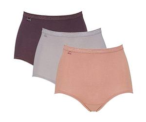 Sloggi Women's Basic Maxi 3 Pack Plain Brief, Yellow (Yellow (Plum Light Combination V005), 12 UK (40 EU)