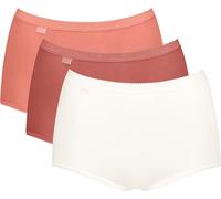 Sloggi Basic+ 3-Pack Cotton Maxi Briefs, Apricot/White/Orange - 14