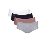 Sloggi Womens Basic+ Mid Briefs 4 Pack - White polyamide - Size Medium