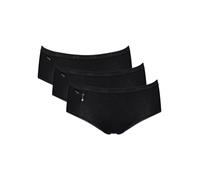 Sloggi Womens Basic+ Midi 3 Pack Briefs - Black - Size 2XL