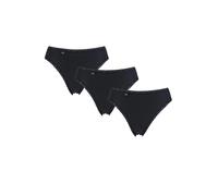 Sloggi Womens Briefs Cotton 24/7 Tai Lace Soft Plain Black and White 3 Pair Pack