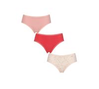 Sloggi Women's Briefs Hipster 'Go Crush' Soft Cotton 3 Pack, Red, Pink, S,M,L,XL