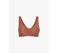 Sloggi Womens Burnt Henna Zero Feel 2.0 Stretch-jersey Bralette S