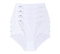 Sloggi Chic Maxi Cotton & Lace Maxi Brief 4 Pack (3+1 Free) White or Black 10-26