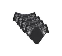 Sloggi Women's Chic Midi Briefs - Lace - 4-Pack Black UK 20