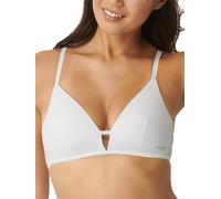 Sloggi Womens Ever Fresh Plunge Bralette - White Cotton - Size Small