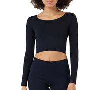 Ever Aloe-Infused Crop Top with Long Sleeves Black