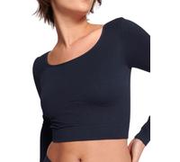 Sloggi Women's Ever Infused Aloe Crop top LS Bustier, Black, XL