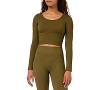 Sloggi Women's Ever Infused CBD Crop top LS Bustier, Martini Olive, XS