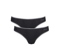 Sloggi Womens GO Brazil 2 Pack Briefs - Black Cotton - Size X-Small