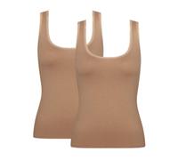 Sloggi Womens GO Tank Top 2 Pack - Brown Polyamide - Size Large