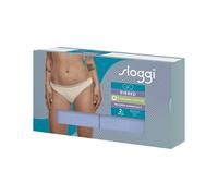 Sloggi Womens GO Ribbed Brazil Briefs 2 Pack - Blue Cotton - Size Large