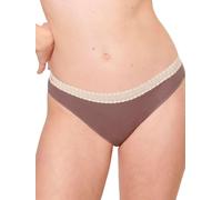 Sloggi Womens GO Ribbed Tai Briefs 2 Pack - Brown Cotton - Size Medium