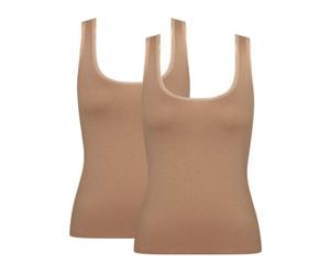 Sloggi Womens GO Tank Top 2 Pack - Brown Polyamide - Size Medium