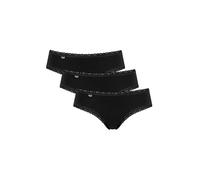 Sloggi Womens 24/7 Cotton Lace Hipster C3P - Black - Size X-Large