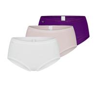 Sloggi Women's Basic+ Midi Briefs, 3-Pack, 95% Cotton, Purple/Dusty Pink/White, L