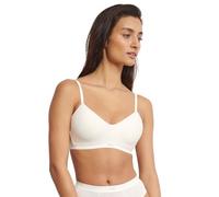 Sloggi Womens Silk White Ever Ease Padded Non-wired Cotton-blend Bra Xl