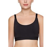 Sloggi Women's GO Allround P Bra - One Size, Non-Molded, Black/Beige, Wire-Free