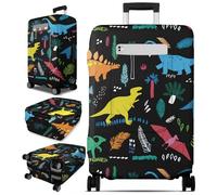 Slohif Luggage Cover for Suitcase Tsa Approved Protector - Luggage Sleeve Large Suit Case Cover Travel Stretch Baggage Case Protective Washable Fit 18-32 Inch, Black, XL-(30-32) Inch, Dinosaur