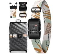 Slohif Luggage Straps TSA Lock for Suitcases - Travel Belt TSA Approved Accessories Luggage Identifiers Carry On Bag with Buckle Nylon Adjustable Band for Add a Bag Leaf