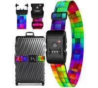 Slohif Luggage Straps TSA Lock for Suitcases - Travel Belt TSA Approved Accessories Luggage Identifiers Carry On Bag with Buckle Nylon Adjustable Band for Add a Bag, 39 inches (length), unspecified