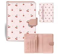 Slohif Passport Holder Cover Wallet for Travel - Women Men RFID Blocking Passport Book Protector for Boarding Pass Cards, Pink, 0.83 x 4.3 x 5.91 inches, Pink Cherry