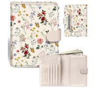 Slohif Passport Holder Cover Wallet for Travel - Women Men RFID Blocking Passport Book Protector for Boarding Pass Cards, Beige, 0.83 x 4.3 x 5.91 inches, Cream Floral Butterfly