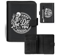 Slohif Passport Holder Cover Wallet for Travel - Women Men RFID Blocking Passport Book Protector for Boarding Pass Cards, Black, 0.83 x 4.3 x 5.91 inches, Black Fun Skull