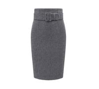 SLOKFV5 Falda Womens Knee Length Pencil Skirt Fall Winter A Line Below Knee Office Midi Bodycon Wool Skirt Casual