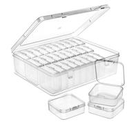 Slomg 31 Pack Bead Organizer Box, Small Clear Plastic Storage Containers with Hinged Lids, Mini Stackable Rectangle Cases Tackle Boxes, Sorting Bins for Bracelet Making DIY Art Craft Jewelry Nail