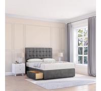 Sloomy 2Ft6 Alabama Divan Bed Base Steel Plush ,no Drawers & 26" Struts Headboard - Small Single