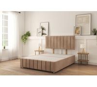 Sloomy 2Ft6 California Divan Bed Base Mink Naples ,no Drawers, 12" Footboard & 26" Struts Headboard - Small Single