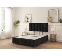 Sloomy 2Ft6 Cambridge Divan Bed Base Black Naples ,no Drawers, 12" Footboard & 26" Struts Headboard - Small Single